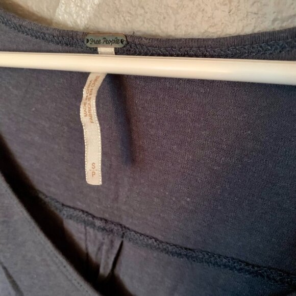 Free People Deep Blue Cold Shoulder Blouse - Picture 4 of 4